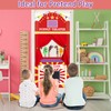 Doorway Puppet Theater with 2 Adjustable Rods 31x67 In Red