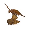 WorldBazzar Hand Carved Mahogany SEA Turtle ON Coral Log Drift