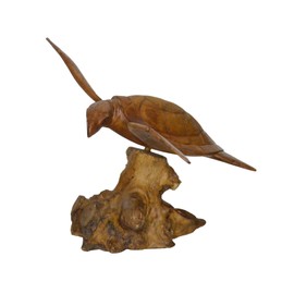WorldBazzar Hand Carved Mahogany SEA Turtle ON Coral Log Drift Wood
