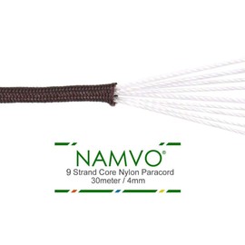 Namvo 550 Paracord Mil Spec Type III 9 Inner Strands Nylon Parachute Cord Strong Breaking Strength 100 Feet Green Stripes