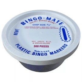 Bingo-Mate Plastic Blue Bingo Markers Vintage 300 Pieces Unused 3/4in