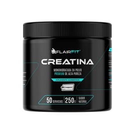 Flairfit® Creatina Monohidratada Creapure®, 50 Servicios, 250g. 100% Pura y Natural. Solo 1 Ingrediente Creatina Premium Alemana Creapure®, Sin Azúcar, Incluye Scoop. Vegana