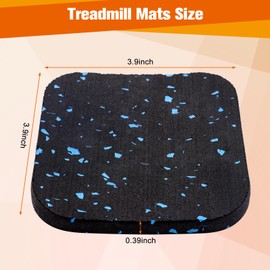 4Pcs Treadmill Mats, Coolrunner High Density Equipment Pads Noise Reduction for Floor Protection, Washing Machine Pads, Anti Vibration Rubber mats for Stationery Bike, Rowing Machine
