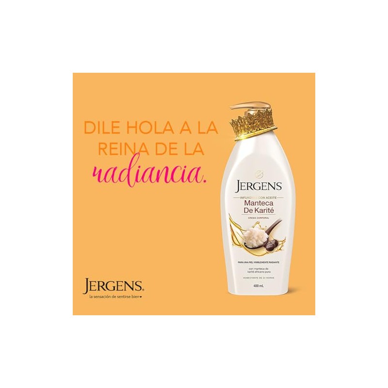 Jergens Crema Manteca de Karité Humectante, 400 ml, Piel 3
