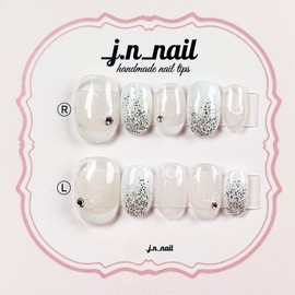 Butterfly handmade nail tips - Almond Egg / 버터플라이 수제네일팁 - 아몬드에그