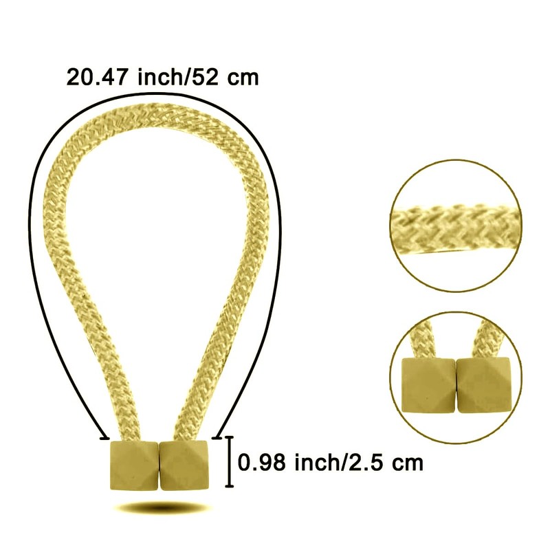 Yatinkim 2 Pack Curtain Ties Magnetic Tiebacks Drapes Holders Window