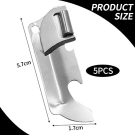 5-Piece Can Opener, Manual Can Opener, Portable Bottle Opener, Multifunctional Can Opener, Mini Can Opener, Suitable for Home, Outdoor, Camping
