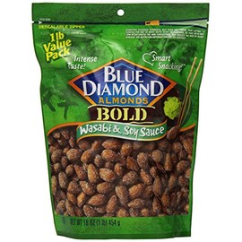 Blue Diamond Almonds Bold Wasabi & Soy Sauce, Value Pack, 16-Ounce (Pack of 3)