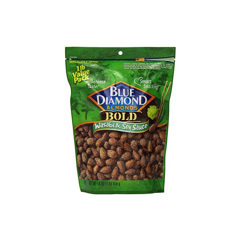 Blue Diamond Almonds Bold Wasabi & Soy Sauce, Value Pack,