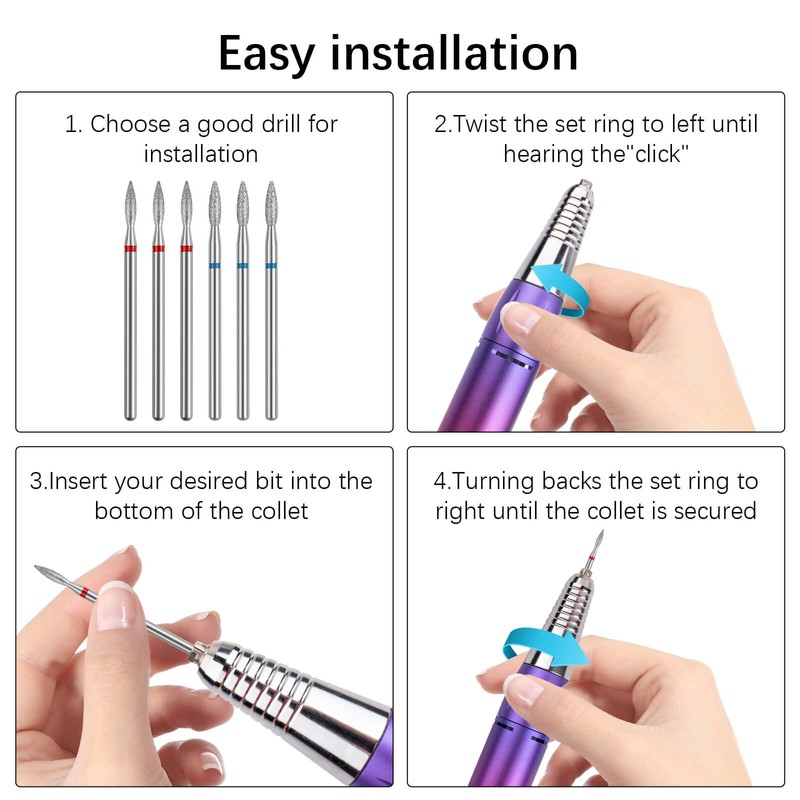 Difenni Cuticle Bit for Nail Drill,Cuticle Drill Bits for Nails