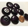 Unbranded 8 Glossy Shiny Domed Top Dark Purple Plastic Sew-through