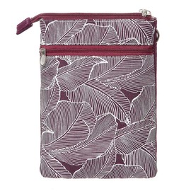 LassZone Small Canvas Cell Phone Wallet Purse for Women Leaves Pattern Crossbody Bag Multi-Pocket Shoulder Bag Handbags