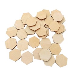 ARTIBETTER 100 Wooden Pieces Hexagon Wood Shape Beech Wood for DIY Arts Craft Project Ready to Paint or Decorate (25mm)
