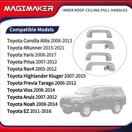 Magimaker 4Pcs Front ＆ Rear Driver Passenger Side Inner Roof Ceiling Pull Handle Compatible with Toyota Corolla 4Runner Yaris Prius RAV4 2005-2021 Interior Grab Handles Replace 74610-52030 74610-52020