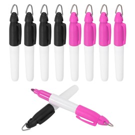 PATIKIL 50 Pcs Mini Permanent Markers with Clips Golf Ball Markers Pen Badge Ink Pens Golf Keychain Clips for Home Office Supplies Sports Outdoor Activities, Black Rose Red