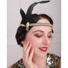 Rumtock Black Flapper Hair Accessories with Rhinestones Beads Applique Headband
