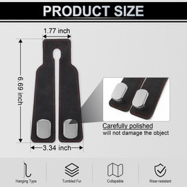 LivTee Car Hook, 2-Pack Leather & Iron Headrest Mount Hangers for Bags, Coats & Phones (Black)
