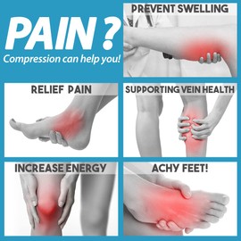 Calcetines de compresión para hombre y mujer, ideales para correr, deportes médicos, atletismo, enfermera., 7 Pairs-02, L/XL(US Women 8-15.5/US Men 8-14)