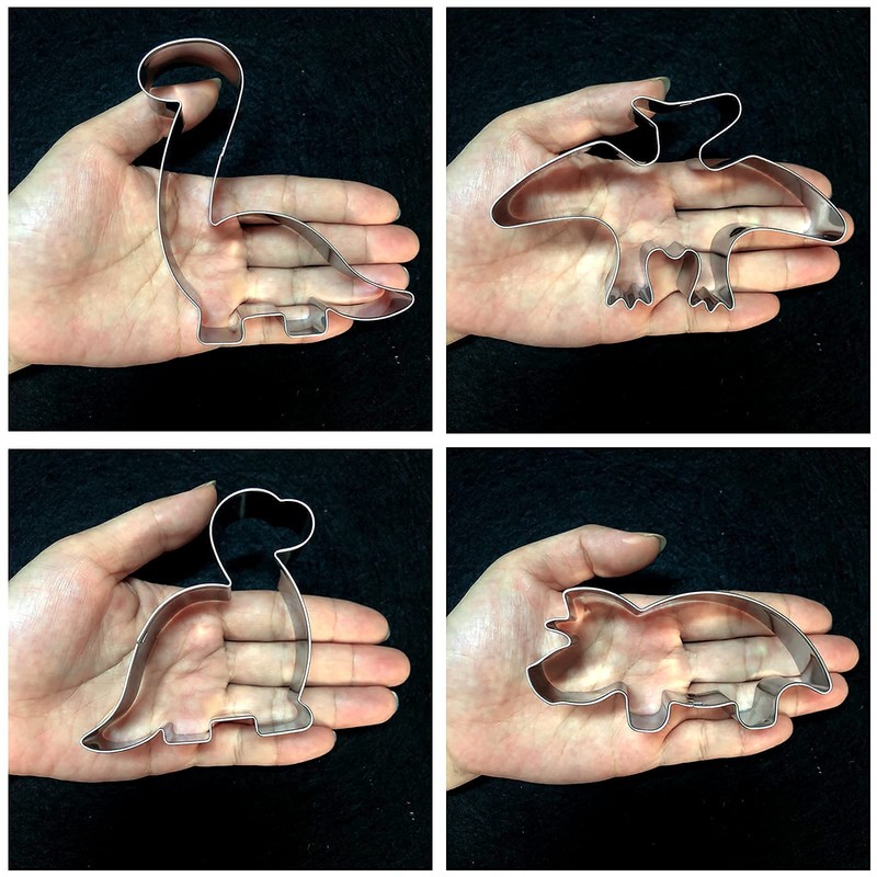 Dinosaur Cookie Cutter Set, 8-Piece-Trex, Brontosaurus, Spinosaurus, Brachiosaurus, Triceratops, Dinosaur