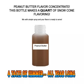 Summer Snow Entertainment PEANUT BUTTER MIX SNOW CONE/SHAVED ICE FLAVOR CONCENTRATE MAKES 1 QUART