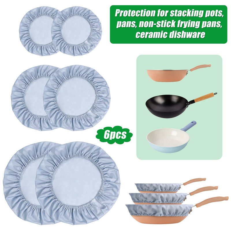 WUBOECE Pot and Pan Protectors for Stacking 6 PCS (8"