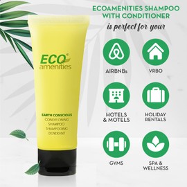 ECO Amenities Travel Size Shampoo and Conditioner Sets - 2 in 1 Hotel Shampoo and Conditioner Supplies for Guests - Refreshing Bulk Travel Size Toiletries - 1 Ounce (30ml), 72 Packs, Green Tea Scent