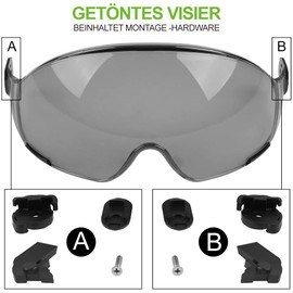 GREEN DEVIL Replacement Face Protection Visor Tinted Polycarbonate Visor for Protective Helmet Work Helmet Safety Helmet Construction Helmet Industrial Helmet