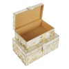 Deco 79 Leather Handmade Box with Gold Foil Paint, Set
