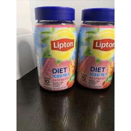Lipton 2 Lipton Iced Tea Mix Black Tea, Diet Raspberry Caffeinated Makes 10 Quarts