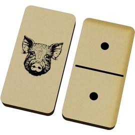 Azeeda 'Pig Head' Domino Set & Box (DM00042840)