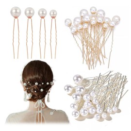 36 Piece Set Pearl Hair Pin Pearl Hair Ornament, U-pin Hair Accessory, Diameter 0.4 - 0.6 inches (10 - 16 mm), Wedding Ceremonies, Coming of Age Ceremonies, Kimono Dresses, Brides, Everyday Use,