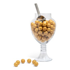 Candy Envy - Shimmer Gold Gumballs - 1 Inch - Approximately 113 Gumballs Per 2lb Bag - Bulk Gold Candy - North American Made & Kosher Certified