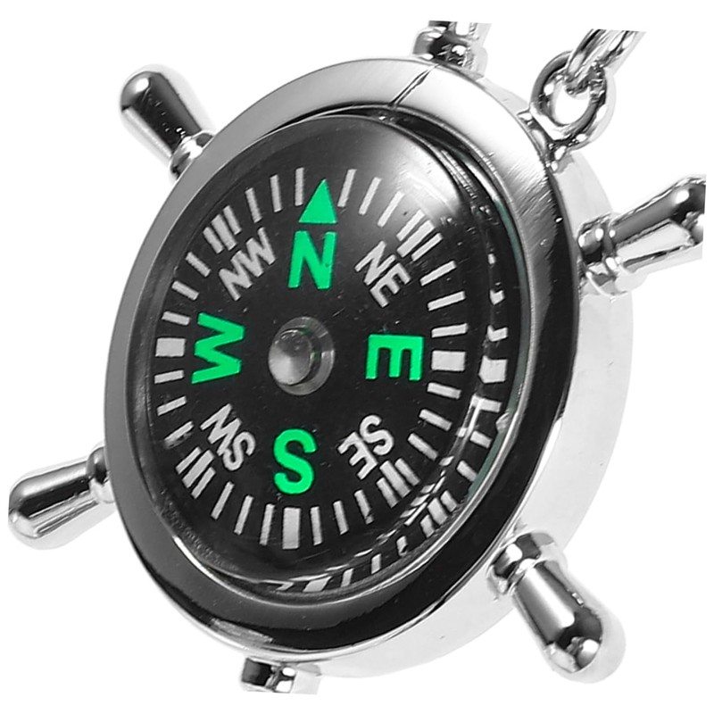 WOONEKY 1 Pair Compact Compass Keychain Lightweight Tool for Hiking