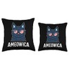 Ameowica Cat Mom Cat Lovers Cat Girlfriend Funny Cat Throw