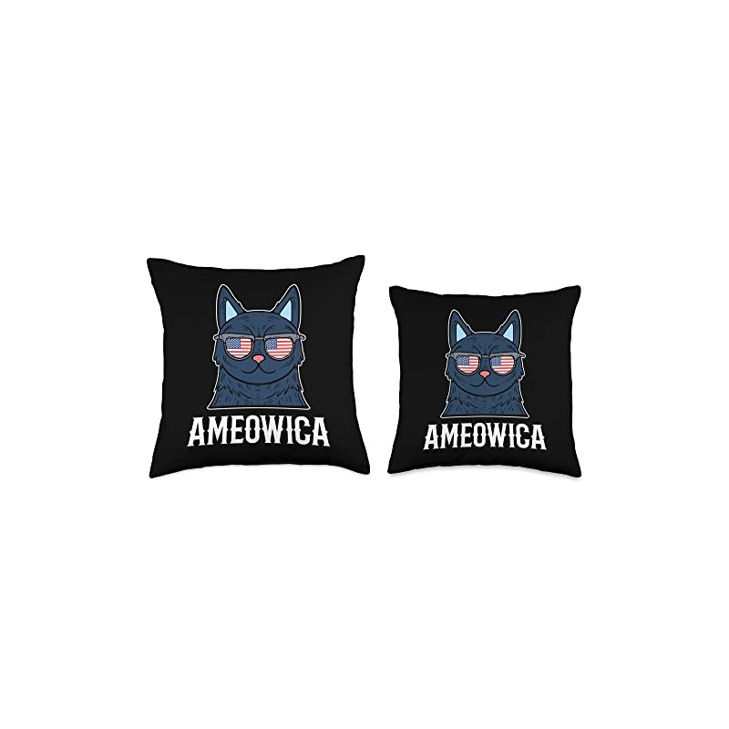 Ameowica Cat Mom Cat Lovers Cat Girlfriend Funny Cat Throw