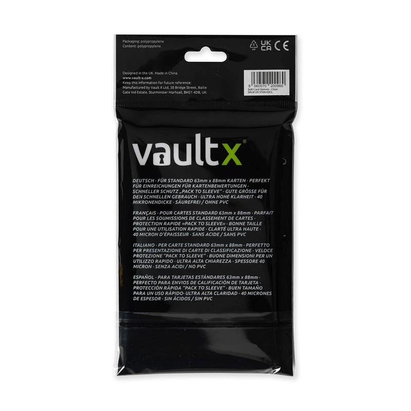Vault X Trading Card Penny Sleeves, Soft, High Clarity, Inner