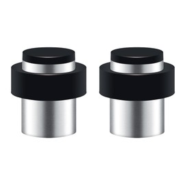 Set of 2 Door Stoppers Floor Stainless Steel Door Stopper Wall Mounted with Rubber Buffer Diameter 32 x 45 mm Door Stopper Door Stopper for Screwing