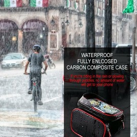 Deco Essentials Bike Frame Cell Phone Mount, Touch Screen Compatibility, Dual Storage Pockets