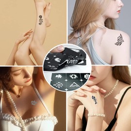 Tiebeauty 20 Sheets Temporary Tattoo Stencils Kit, 448 Pcs Glitter Airbrush Tattoo Templates Reusable Henna Tattoo Stickers Suitable as Gift for Women Boys and Girls Body Art Stencils (Blue)