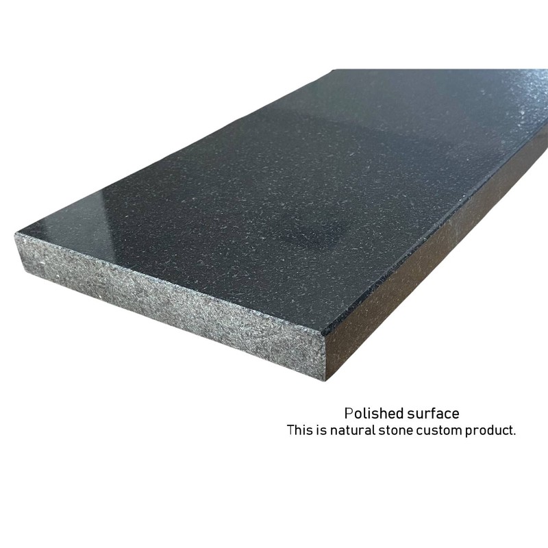 Tenedos Custom Lenght | Black Granite Threshold Floor Tile Polished