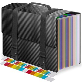 Vanulee Expanding File Folders,25 Pockets Accordion File Organizer,Expandable Filing Folder with Handle,Portable File Box for Receipt,Bill,Paper,A4/Letter Size,2 Adjustable Straps,Diamond