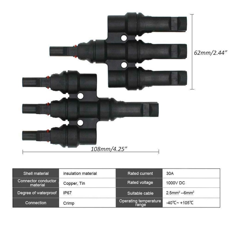 A pair of Triple Branch 1 to 3 way Solar