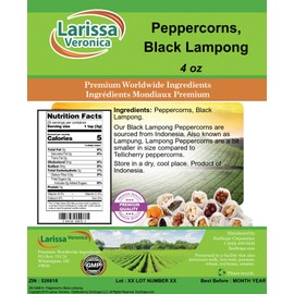 Peppercorns, Black Lampong (4 oz, ZIN: 526818)