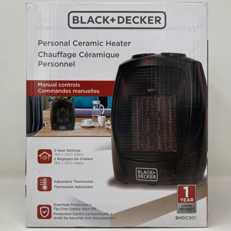 Black+Decker 1,500-Watt Electric Personal Ceramic Space Heater BHDC201