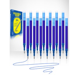 Donluhu Pack of 14 Erasable Pen Refills, Compatible with Pilot FriXion Ball & Clicker, 0.7 mm, Blue, 400 m Writing Length, Practical for School and Everyday Use