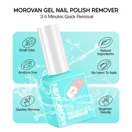 Morovan Morovan Gel Nail Polish Remover: Easy Remove Gel Polish Natural Formula Portable Kit with Cuticle Pusher & Scraper No Soaking or Wrapping