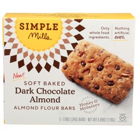 Simple Mills Soft Baked Dark Chocolate Almond Flour Bars 5 Count, 5.99 OZ