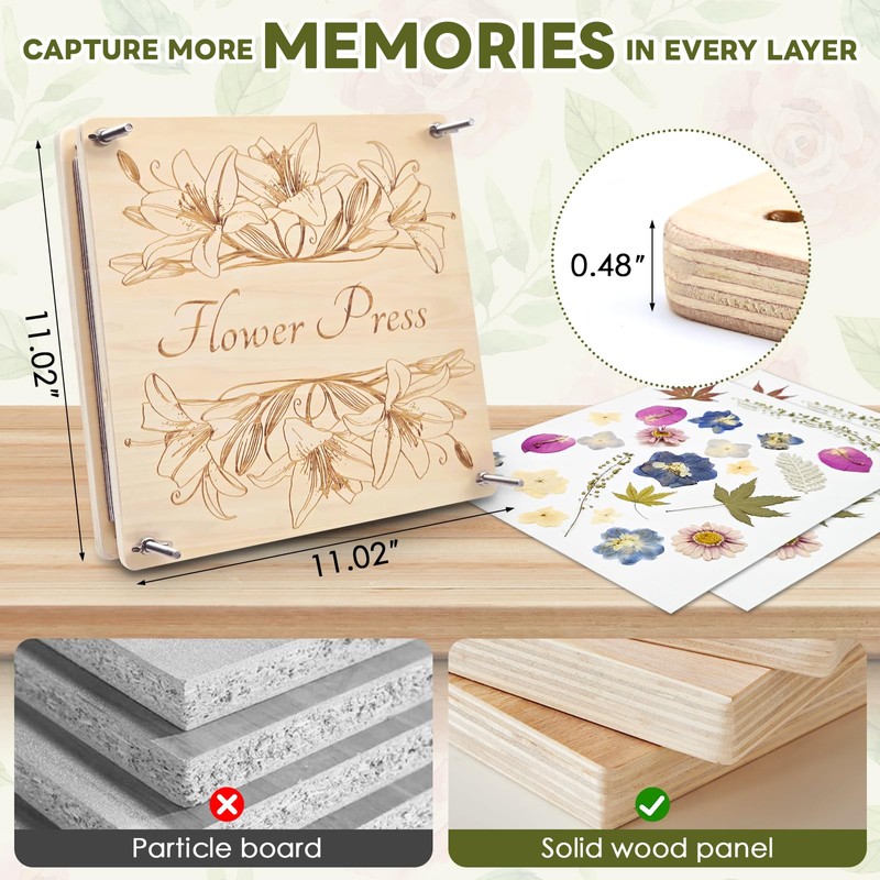 GTQYYF Extra Large Flower Press Kit 11.02 x11.02 inches with