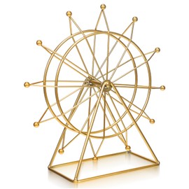 Ferris Wheel Ornament, Iron Ferris Wheel Model, Modern Decor for Living Room, Desktop Table Centerpiece, Shelf Decorations(Golden)