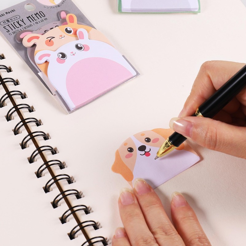 JIANTA Cute Sticky Notes, 6 Pack 270 Sheets Kawaii Cartoon